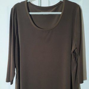 Susan Graver Brown Silky Top XL